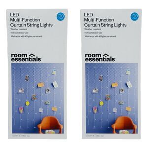 Room Essentials LED Multi-Function Curtain String Lights - 100 Lights - 2 Boxes
